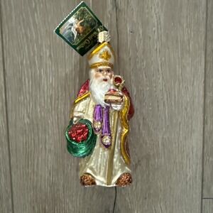 CHRISTOPHER RADKO Ornament THE BISHOP Glass 5" Tall Christmas Holiday
